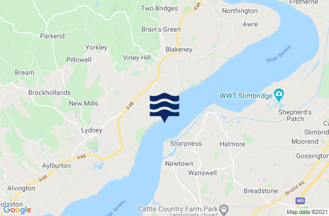 Mappa delle maree di Wellhouse Rock, United Kingdom