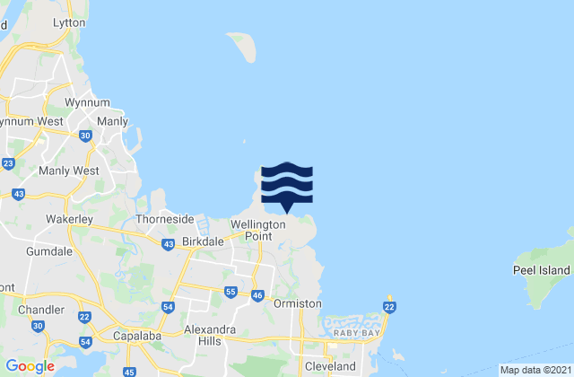 Mappa delle maree di Wellington Point, Australia