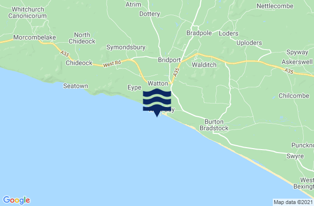 Mappa delle maree di West Bay - West Beach, United Kingdom