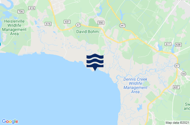 Mappa delle maree di West Creek 0.7 N.Mi. Above Entrance, United States