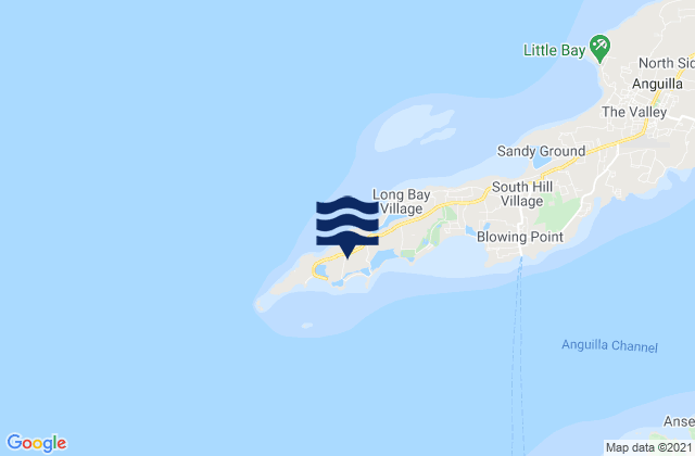 Mappa delle maree di West End Village, Anguilla
