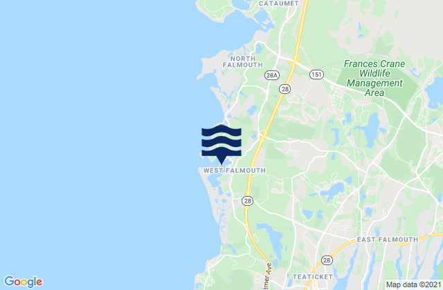 Mappa delle maree di West Falmouth, United States