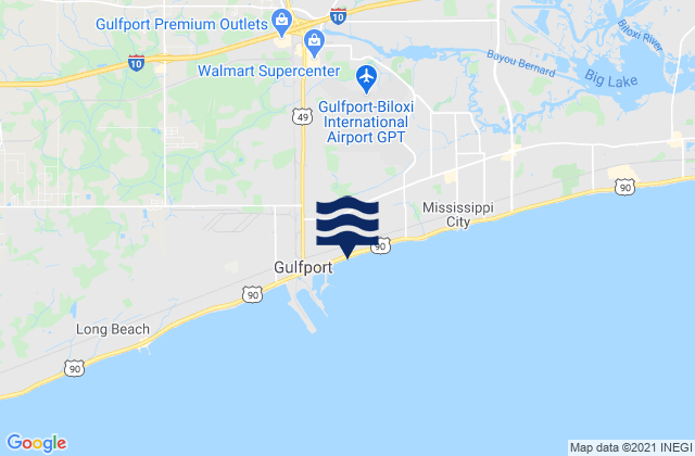 Mappa delle maree di West Gulfport, United States