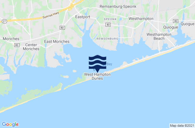 Mappa delle maree di West Hampton Dunes, United States