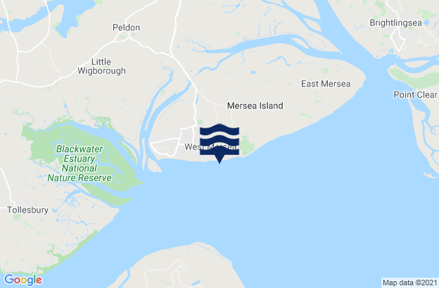 Mappa delle maree di West Mersea Beach, United Kingdom