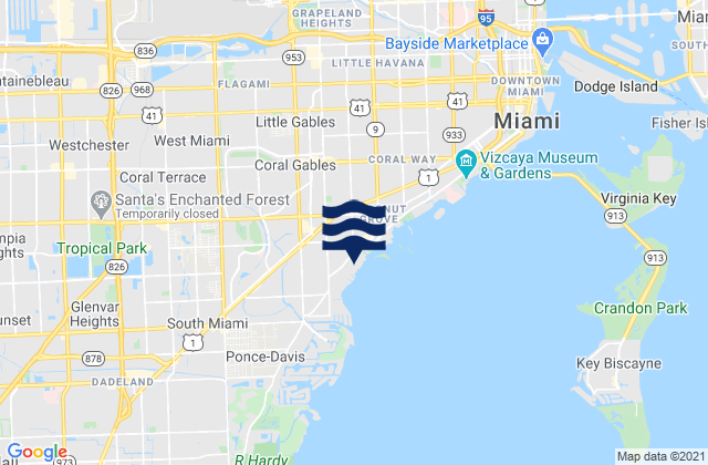 Mappa delle maree di West Miami, United States