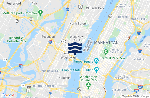 Mappa delle maree di West New York, United States