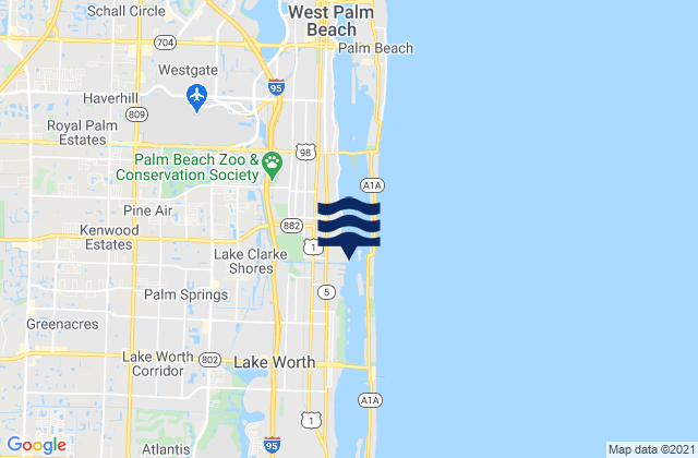 Mappa delle maree di West Palm Beach Canal, United States