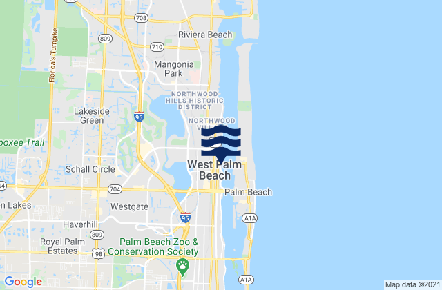 Mappa delle maree di West Palm Beach, United States