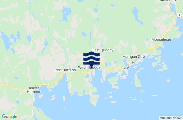 Mappa delle maree di West Quoddy, Canada