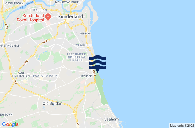 Mappa delle maree di West Rainton, United Kingdom