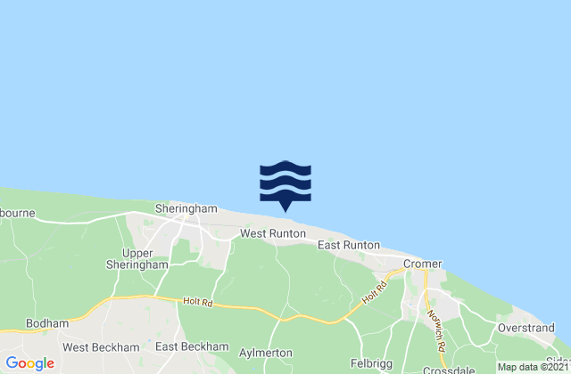 Mappa delle maree di West Runton Beach, United Kingdom