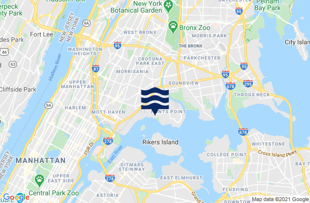 Mappa delle maree di Westchester Avenue Bridge, United States