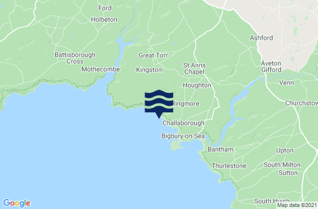 Mappa delle maree di Westcombe Beach, United Kingdom