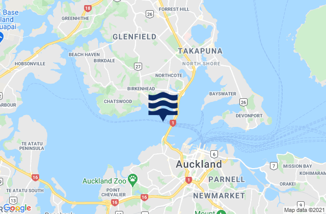 Mappa delle maree di Westhaven, New Zealand