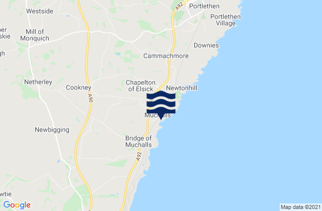 Mappa delle maree di Westhill, United Kingdom