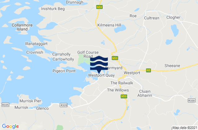 Mappa delle maree di Westport Harbour, Ireland