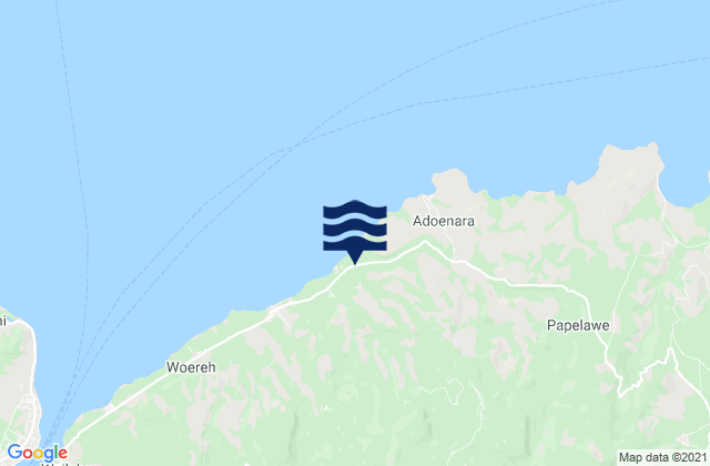 Mappa delle maree di Wewit, Indonesia