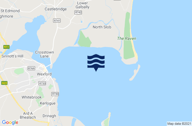 Mappa delle maree di Wexford Harbour, Ireland