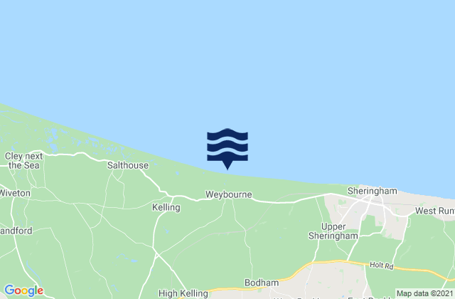 Mappa delle maree di Weybourne Beach, United Kingdom