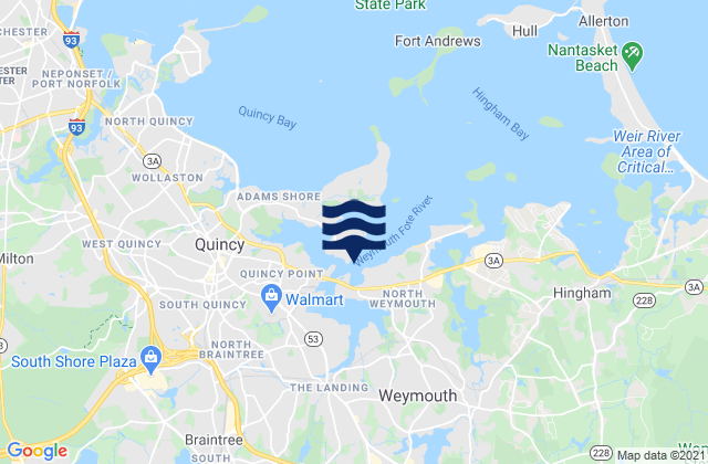 Mappa delle maree di Weymouth Harbor Entrance, United States