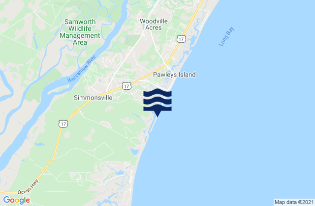 Mappa delle maree di Weymouth Plantation, United States
