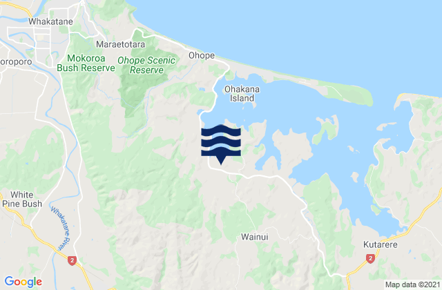 Mappa delle maree di Whakatane District, New Zealand
