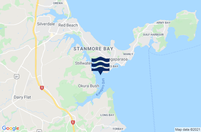 Mappa delle maree di Whangaparaoa (Weiti River Entrance), New Zealand