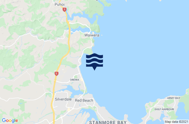 Mappa delle maree di Whangaparaoa Bay, New Zealand