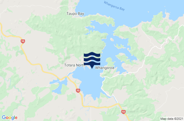 Mappa delle maree di Whangaroa Harbour, New Zealand