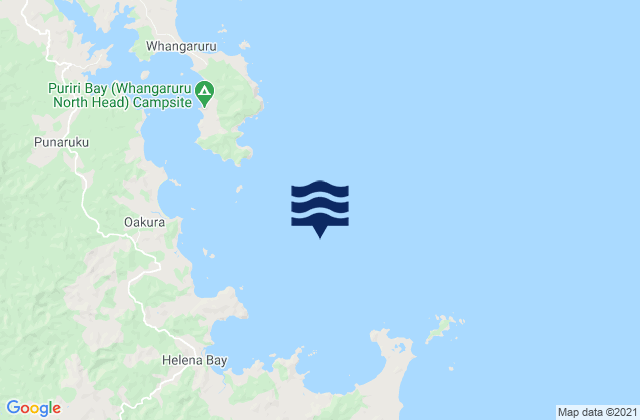 Mappa delle maree di Whangaruru Bay, New Zealand