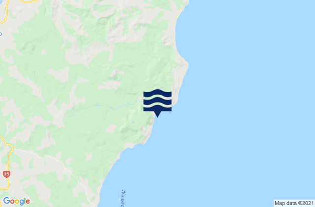 Mappa delle maree di Whareponga Bay, New Zealand