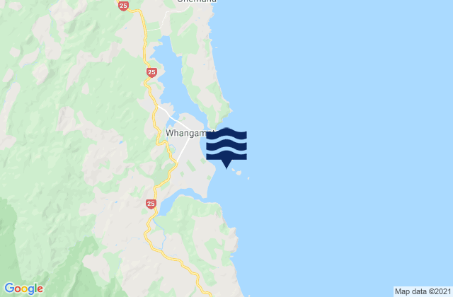 Mappa delle maree di Whenuakura Island, New Zealand