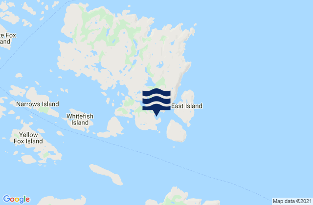 Mappa delle maree di White Bear Arm, Canada