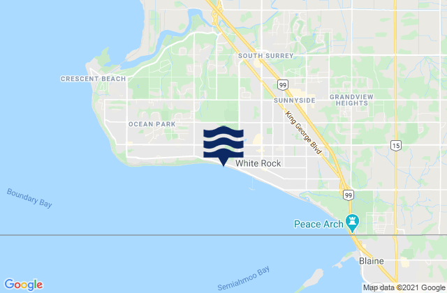 Mappa delle maree di White Rock Beach, Canada