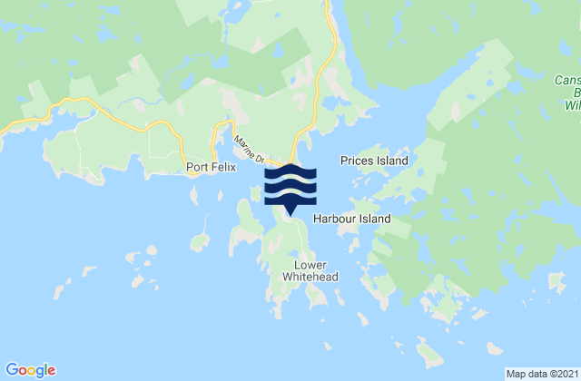 Mappa delle maree di Whitehead, Canada