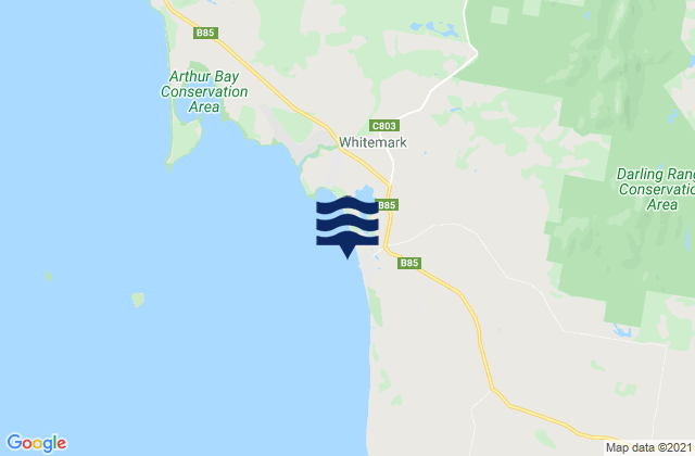 Mappa delle maree di Whitemark Beach, Australia