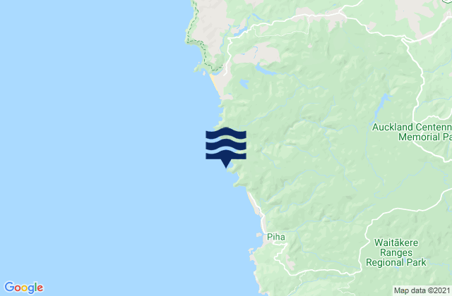 Mappa delle maree di Whites Beach, New Zealand