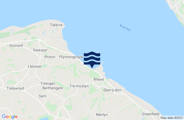 Mappa delle maree di Whitford, United Kingdom
