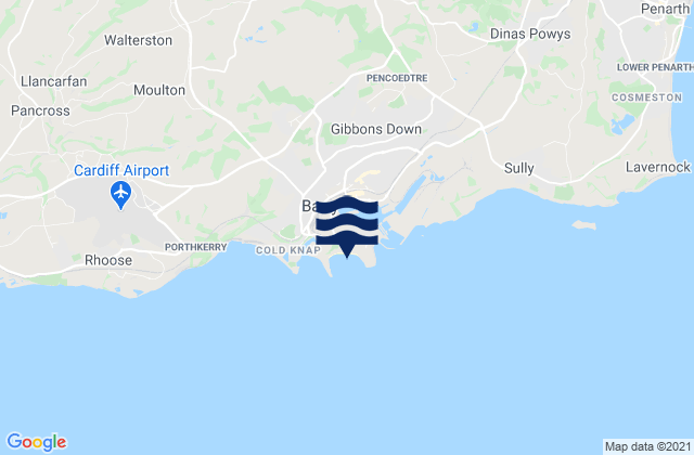 Mappa delle maree di Whitmore Bay Beach, United Kingdom