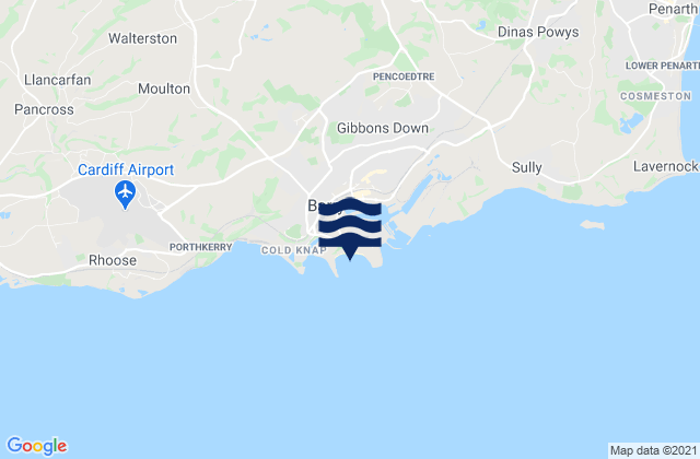 Mappa delle maree di Whitmore Bay, United Kingdom