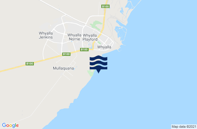 Mappa delle maree di Whyalla, Australia