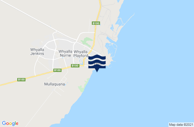 Mappa delle maree di Whyalla, Australia