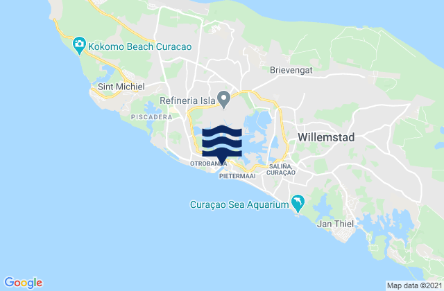 Mappa delle maree di Willemstad, Curacao