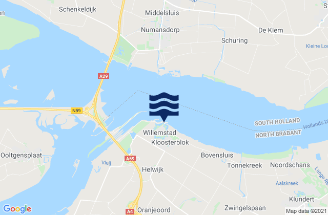 Mappa delle maree di Willemstad, Netherlands