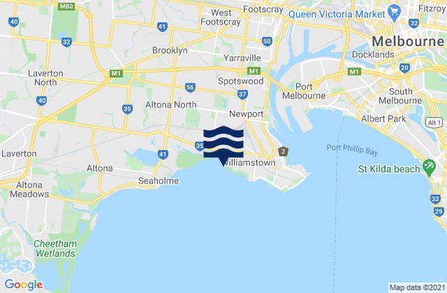 Mappa delle maree di Williamstown North, Australia