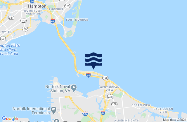 Mappa delle maree di Willoughby Spit, United States