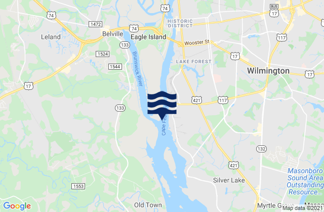 Mappa delle maree di Wilmington, United States
