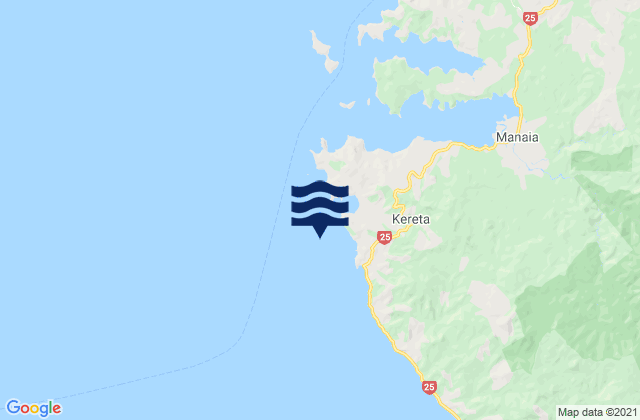 Mappa delle maree di Wilson Bay, New Zealand