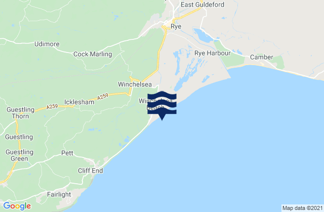 Mappa delle maree di Winchelsea Beach, United Kingdom